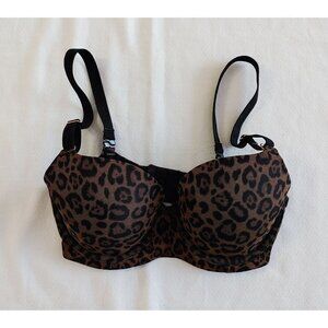 Smart & Sexy SA1136A Women's Cheetah Print Underwire Bra Size 32D Brown Black